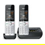 Gigaset COMFORT 500A duo Teléfono DECT/analógico con contestador automático, manos libres e identificador de llamadas, Negro/Plata
