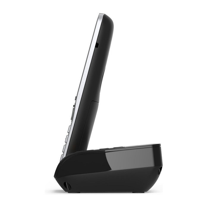 Gigaset COMFORT 500A duo Teléfono DECT/analógico con contestador automático, manos libres e identificador de llamadas, Negro/Plata