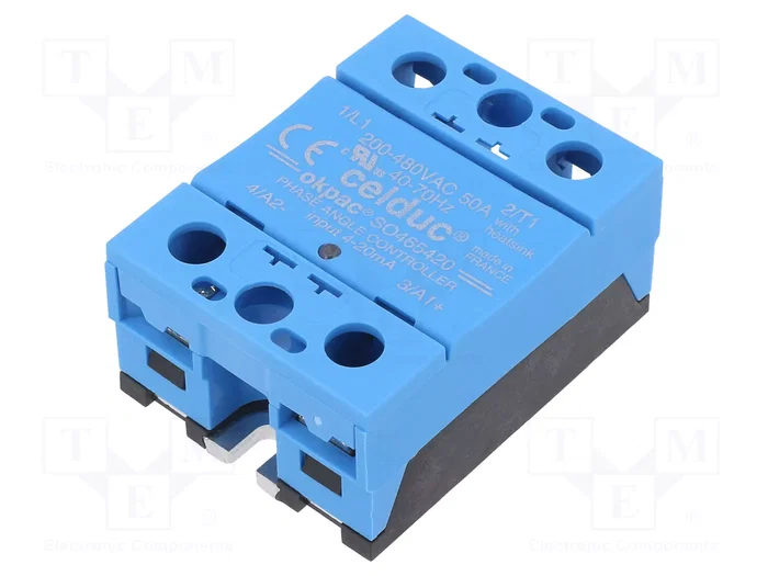 CELDUC Relé de semiconductor SO4, 4÷20mA, 50A, 200÷480VAC, 1-fásico CELDUC Relé de semiconductor SO4, 4÷20mA, 50A, 200÷480VAC, 1-fásico
