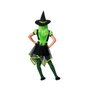 Disfraz de Bruja Verde para Niña con Vestido, Sombrero y Falda Asimétrica 5-6 Años
