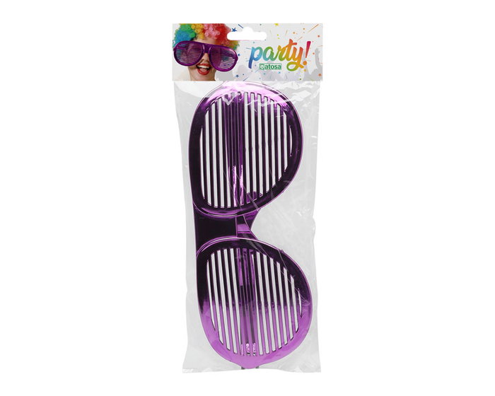 Gafas Fucsia Metalizado XXL Mujer Adulto Carnaval Fiesta Disfraz Rejilla Futurista