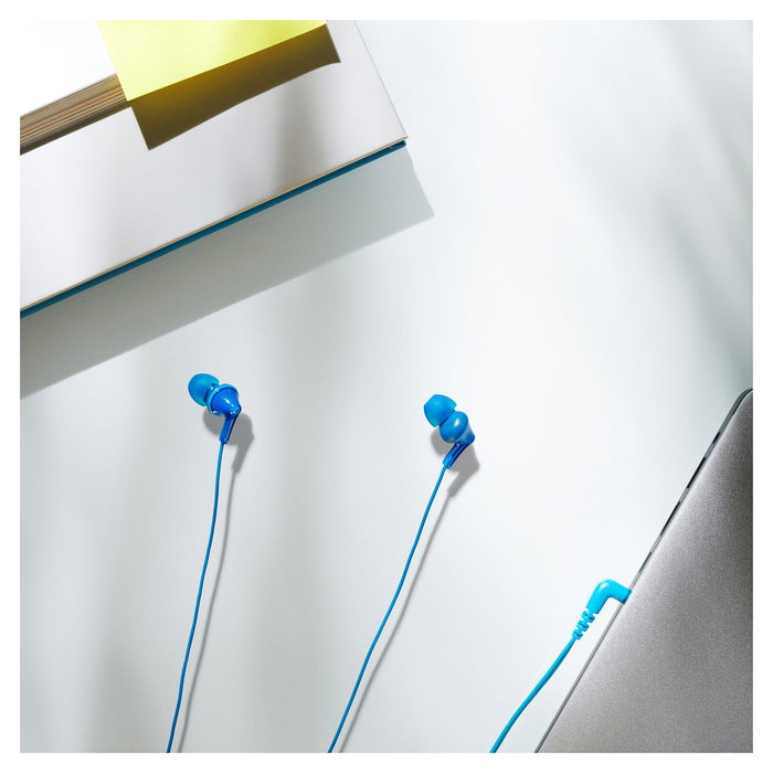 Panasonic RP-HJE125E-A Auriculares Intraurales Alámbricos con Conector de 3.5 mm para Música, Frecuencia 10-24000 Hz, 16 Ohm, Color Azul