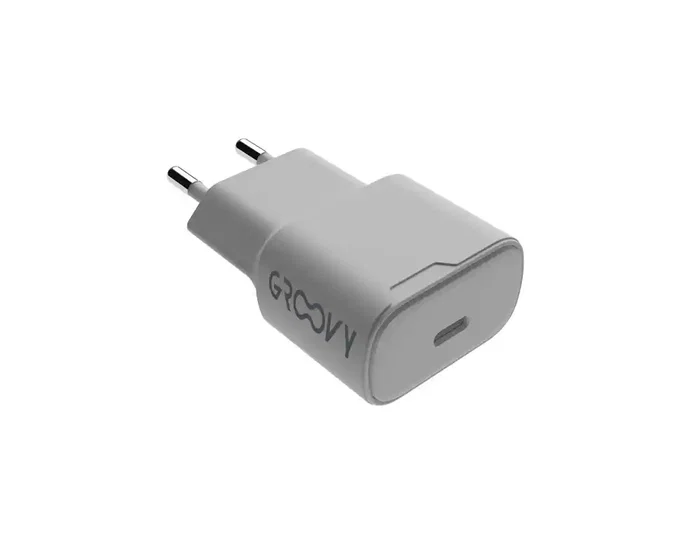 GROOVY Cargador de pared USB-C 20W carga rápida blanco