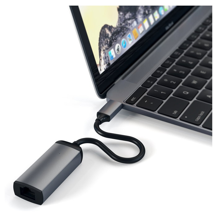 Satechi ST-TCENM Adaptador USB-C a Ethernet, Gris