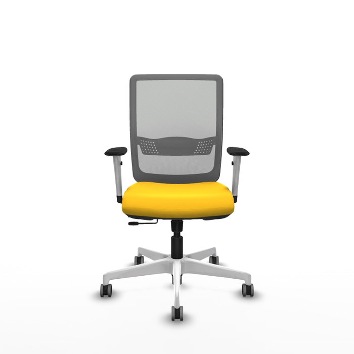 PIQUERAS Y CRESPO Silla de oficina Haches con mecanismo Sincro/Traslack, Amarillo y Gris