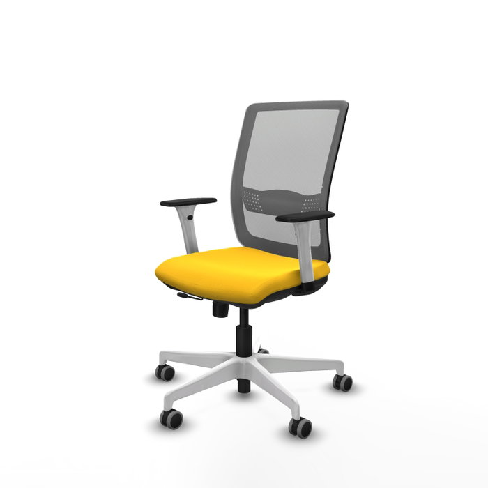 PIQUERAS Y CRESPO Silla de oficina Haches con mecanismo Sincro/Traslack, Amarillo y Gris