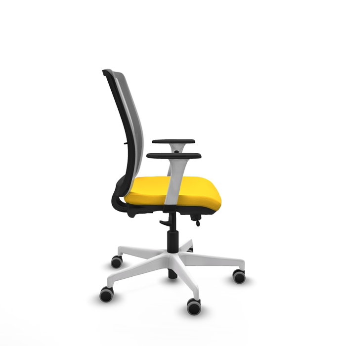PIQUERAS Y CRESPO Silla de oficina Haches con mecanismo Sincro/Traslack, Amarillo y Gris