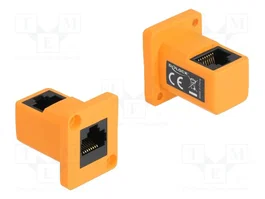 DeLOCK Módulo de cambio de género RJ45 hembra a hembra tipo D naranja 90°