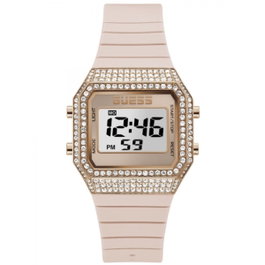 Guess Reloj GW0430L3 con caja dorada y correa rosa