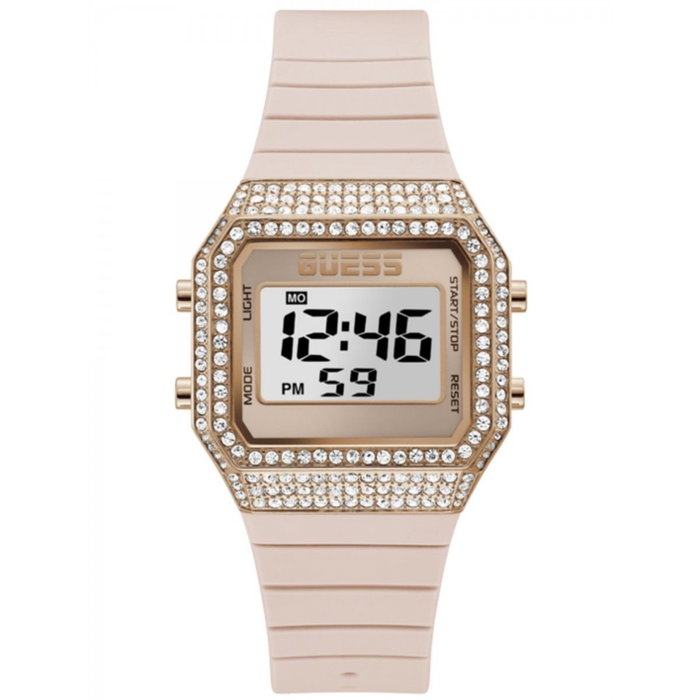 Guess Reloj GW0430L3 con caja dorada y correa rosa Guess Reloj GW0430L3 con caja dorada y correa rosa