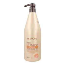 Be Natural Placenta Life Lisso Keratina Champu 1000 ml para Cabellos Alisados y Encrespados