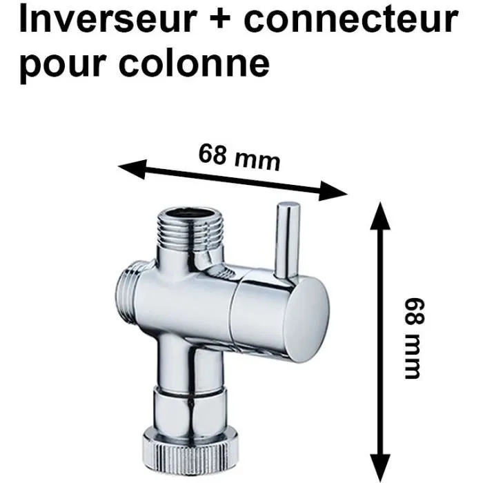 Edouard Rousseau EDR3047404230746 Desviador y conector de columna de ducha Estándar Cromo