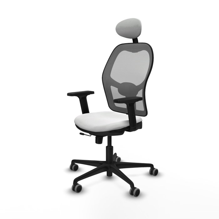 PIQUERAS Y CRESPO Silla de oficina Jorquera con mecanismo Sincro/Traslack, Blanco y Gris