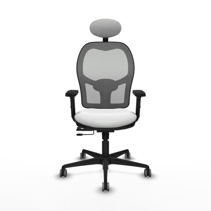 PIQUERAS Y CRESPO Silla de oficina Jorquera con mecanismo Sincro/Traslack, Blanco y Gris