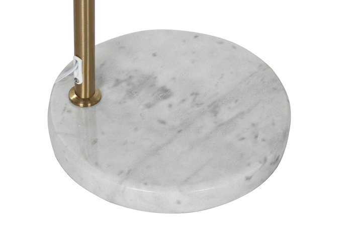 DKD Home Decor Lámpara Pie Moderno Ratán Mármol Natural Blanco Dorado 126x40x193 cm