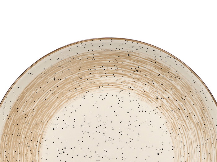 Vessia Vajilla 12 Piezas Patinada en Color Marrón y Blanco, Cerámica (Porcelana) - 27x15x27 cm (Set de 2)