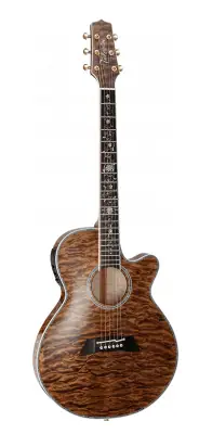 TAKAMINE Guitarra Acústica Thinline TSP100 FX Cutaway - Quilt Vintage Tobacco TAKAMINE Guitarra Acústica Thinline TSP100 FX Cutaway - Quilt Vintage Tobacco