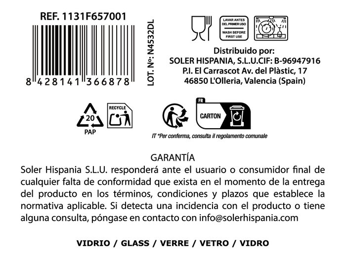 La Mediterranea Vaso Finissima Sobek 66cl MD La Mediterranea Vaso Finissima Sobek 66cl MD