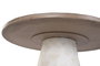 DKD Home Decor Mesa Redonda de Comedor Urbana, Madera y Metal, 120 cm, Color Marrón y Blanco, 76 cm de Alto