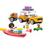 LEGO 42659 Friends Amistad Excursión en Coche por Carretera con Remolque, 2 Minipersonajes y Figura de Cachorrita - Juego de Construcción Aventura +6 Años