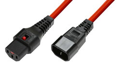 MicroConnect Cable de Alimentación C13 IEC Lock - C14 Rojo 1 m PC1385
