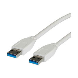 VALUE 11.99.8976 Cable USB-A a USB-A 3.2 Gen 1 (3.1 Gen 1) de 3 Metros, Blanco