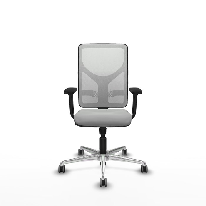 PIQUERAS Y CRESPO Silla de oficina Motilla con mecanismo Sincro, Gris claro y Blanco