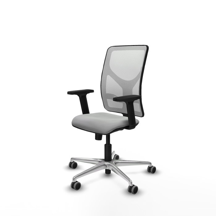 PIQUERAS Y CRESPO Silla de oficina Motilla con mecanismo Sincro, Gris claro y Blanco