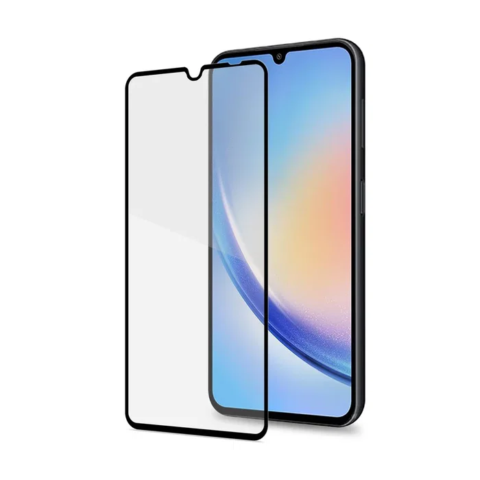 Celly FULL GLASS Protector de Pantalla para Samsung Galaxy A34 5G - Vidrio Templado 9H, Resistente a Rayones, Anti-Huellas, Bordes Redondeados, 1 Unidad