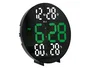 Q-connect Reloj Digital de Pared con Alarma, Sensor de Temperatura y Humedad, Brillo Ajustable, 27 cm