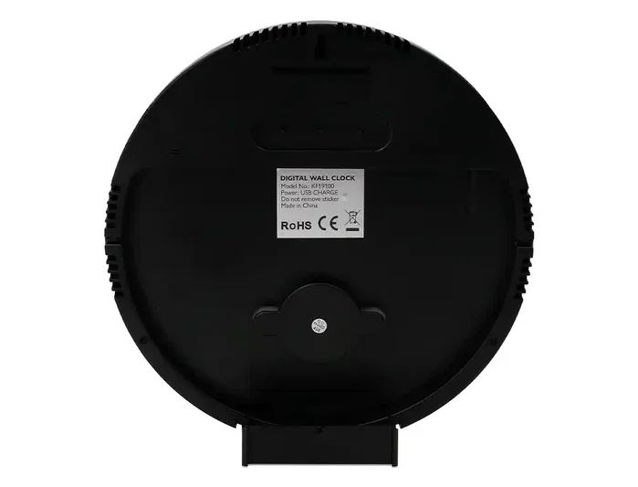 Q-connect Reloj Digital de Pared con Alarma, Sensor de Temperatura y Humedad, Brillo Ajustable, 27 cm