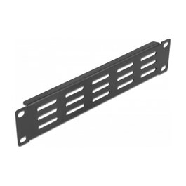DeLOCK Panel de relleno para gabinete de red 10 pulgadas con ventilación 1U negro
