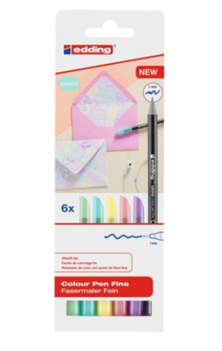 Edding Rotulador 1200 Colores Pastel Surtidos Estuche 6 Unidades