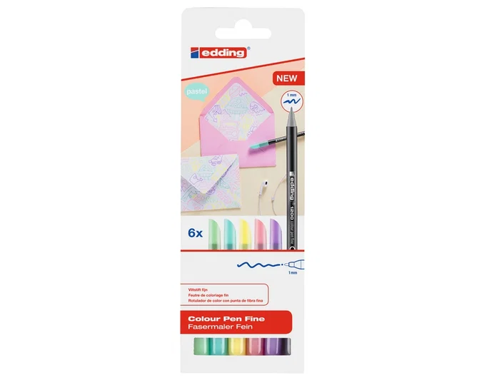 Edding Rotulador 1200 Colores Pastel Surtidos Estuche 6 Unidades