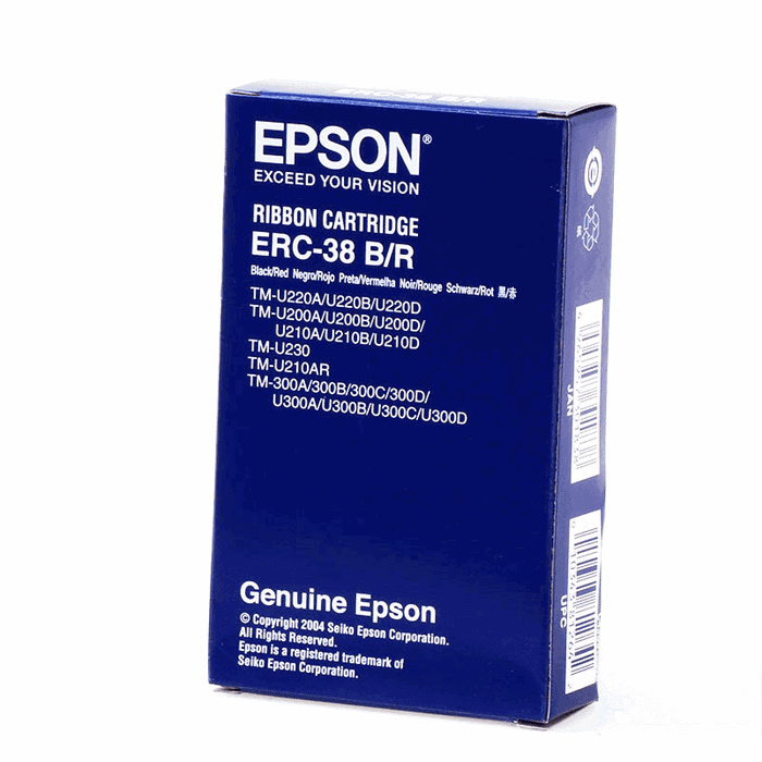 Epson Cinta de Impresión ERC38BR / C43S015376 Negro sobre Rojo para Impresoras de Etiquetas Epson Cinta de Impresión ERC38BR / C43S015376 Negro sobre Rojo para Impresoras de Etiquetas