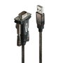 Lindy 42855 Cable de Serie USB Tipo A a RS-232 DB9 Macho 1,5 m Gris Transparente