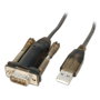 Lindy 42855 Cable de Serie USB Tipo A a RS-232 DB9 Macho 1,5 m Gris Transparente