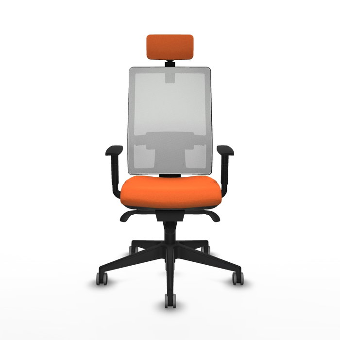 PIQUERAS Y CRESPO Silla de oficina Horna con mecanismo Sincro, Naranja y Blanco