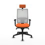 PIQUERAS Y CRESPO Silla de oficina Horna con mecanismo Sincro, Naranja y Blanco