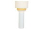 DKD Home Decor Lámpara de Pie Blanca Natural Cerámica y Poliéster 42 x 42 x 85 cm