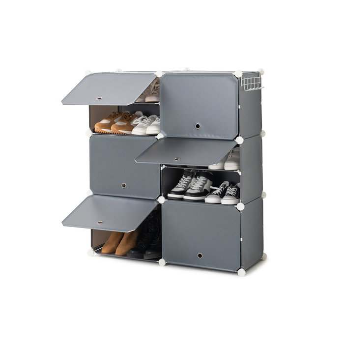 Zapatero Modular Portátil InnovaGoods Gris 28 pares
