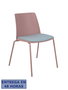 PIQUERAS Y CRESPO Pack de 4 sillas Orgaz, carcasa rosa y asiento gris claro