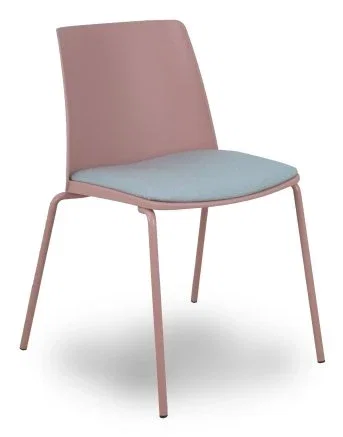 PIQUERAS Y CRESPO Pack de 4 sillas Orgaz Bali gris claro con carcasa y chasis rosa PIQUERAS Y CRESPO Pack de 4 sillas Orgaz Bali gris claro con carcasa y chasis rosa