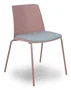 PIQUERAS Y CRESPO Pack de 4 sillas Orgaz Bali gris claro con carcasa y chasis rosa