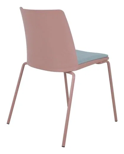 PIQUERAS Y CRESPO Pack de 4 sillas Orgaz Bali gris claro con carcasa y chasis rosa PIQUERAS Y CRESPO Pack de 4 sillas Orgaz Bali gris claro con carcasa y chasis rosa
