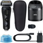 Braun Series 9 9352cc Sport Máquina de Afeitar Eléctrica con Estación de Limpieza y Carga - 4 Cabezales, Negro/Gris, Incluye Maletín de Viaje
