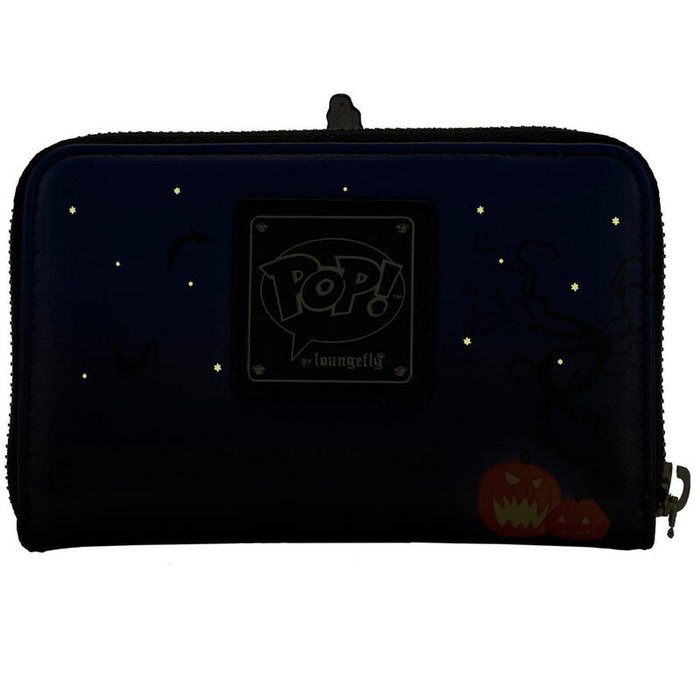 Loungefly Cartera Jack Skellington Pesadilla Antes de Navidad Disney, Cartera con Cremallera de Cuero Vegano
