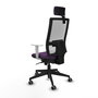 PIQUERAS Y CRESPO Silla de oficina Horna con Mecanismo Sincro Morado y Blanco