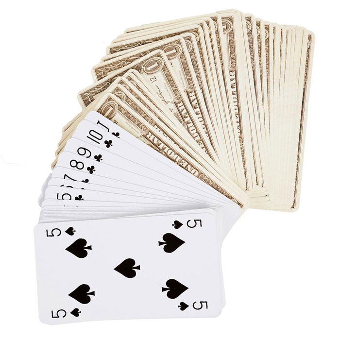 Mister Gadget Baraja 54 Cartas Billetes Colección Casino Medida 5.5x10cm