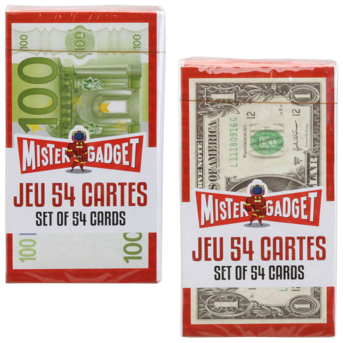 Mister Gadget Baraja 54 Cartas Billetes Colección Casino Medida 5.5x10cm